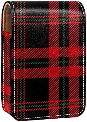 Caso de batom de maquiagem para o organizador de batom portátil de Black & Red Scottish Scottish, com Mini Makeup Bag