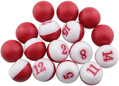 DGZZI Tally Pea 1set /16pcs Billiard Pool Red e White Plástico Conjunto de bolas, Billiard Ball Peas