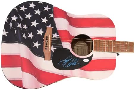 Jason Aldean assinou autógrafo em tamanho real um de um tipo personalizado 1/1 American Flaggibson Epiphone Guitar Guitar