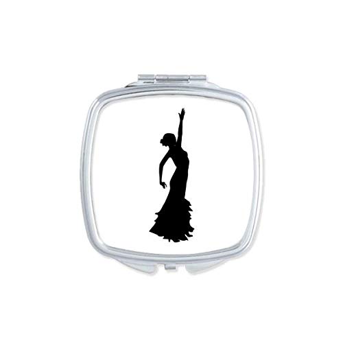 Dançarina de dança folclórica espelho espelho portátil compacto maquiagem de bolso de dupla face de vidro