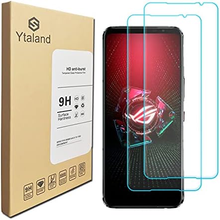 [2 pacote] YTaland for Asus ROG Telefone 5 Protetor de tela, [Antanspressões-Finger) [sem bolhas] Protetor de tela de filme de vidro