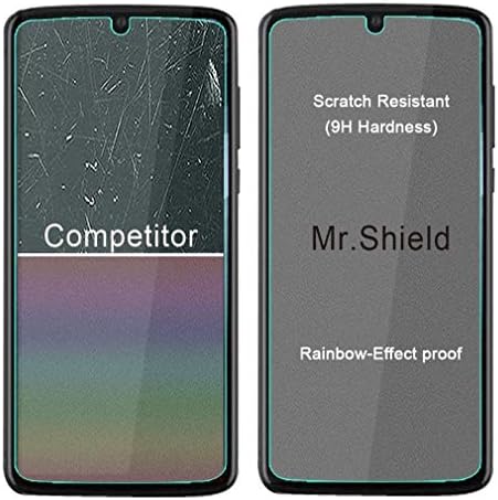 Mr.Shield [3-Pack] projetado para Motorola Moto Z4 [versão máxima da tela da capa máxima [Protetor de tela de vidro temperado] com