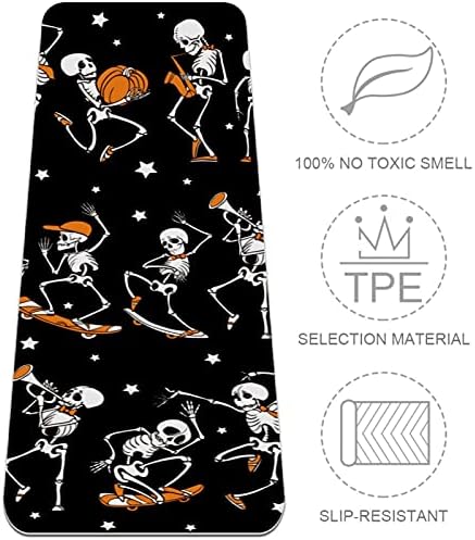 Siebzeh Halloween Skull Pattern Premium Premium grosso de ioga MAT ECO AMICIAL DE RORBO