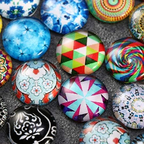 Besportble mosaic ladrilhos 200pcs vidro cabochons mosaico impresso meio redondo cúpulas de cúpula de cães para photo