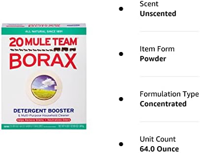 BORAX 20 Equipe de mula Booster, pó, 4 libras