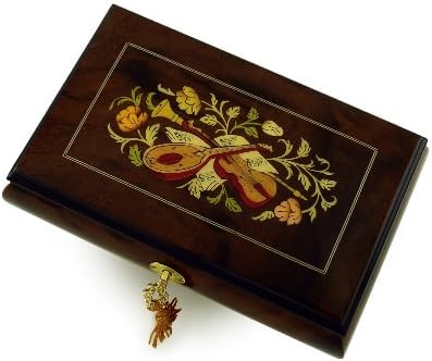 Timeless 36 Note Instrumento musical criado à mão e caixa de jóias musicais de embutimento floral - muitas músicas para escolher