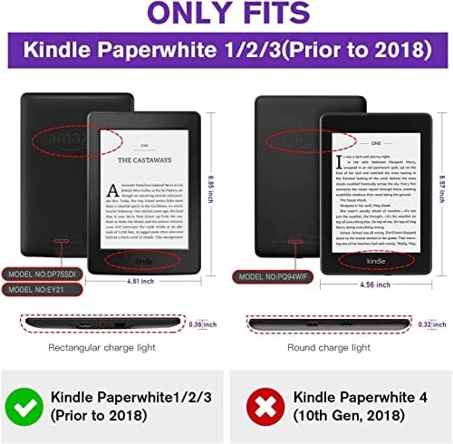 Para a capa do Kindle Paperwhite em 5/6/7th, Kindle Paperwhite com despertar/sono automático