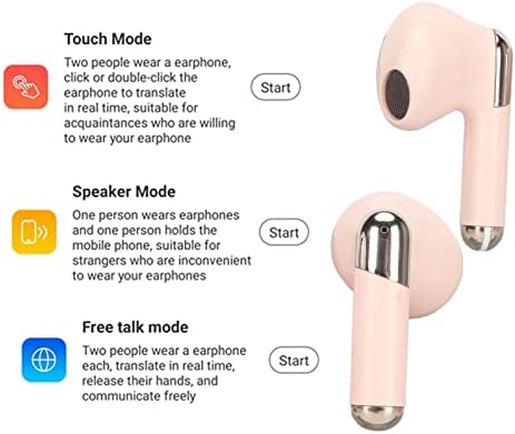 Fone de ouvido de tradução em tempo real, BT Ruído Redução Linguagem Tradução Earphone 144 Languages ​​for Business