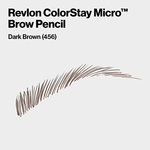 Revlon Colorstay Micro Eyebrow Lápis com escova embutida em spoolie, infundida com óleo de argan e marula, impermeável, à