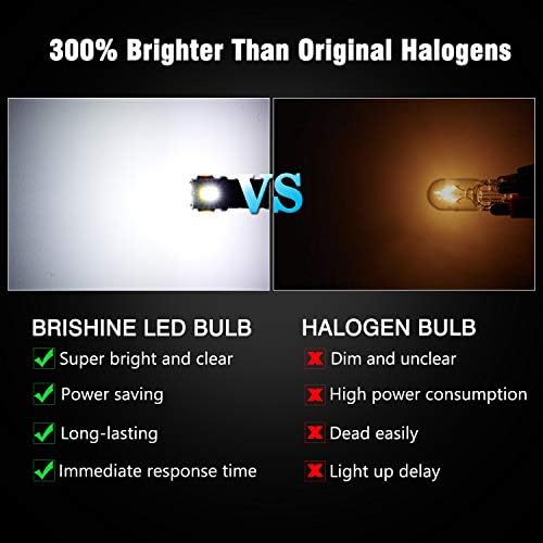 Brishine 194 LED BULLBS 6000K Xenon White extremamente brilhante 5630 Chipsets T10 168 2825 175 W5W lâmpadas de substituição