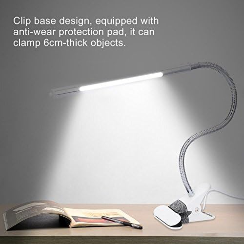 Lâmpada de clipe de mesa LED FILFEEL, interface USB e mangueira de metal flexível para mesa de maquiagem de manicure de