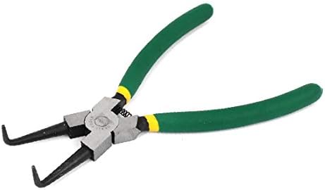 X-Dree Green Plastic revestido com revestimento de 90 graus Dica dobrada Circlip Plier 9 (Mango Recubierto de Plástico Verde, Punta