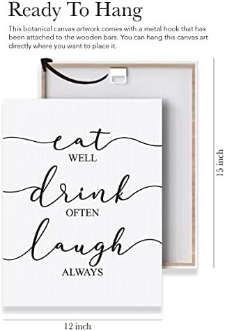 Evxid Eat Well Drink frequentemente risos sempre Canvas Poster Pintura Arte da parede da cozinha, Arte de arte impressa na