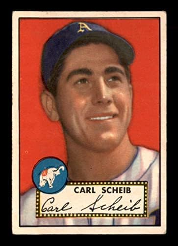116 Carl Scheib - 1952 Topps Baseball Cards classificados VGEX - Baseball cortada cartões vintage autografados