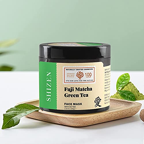 Cosméticos biográficos de shizen Por natureza Fuji Matcha Green Tea Face Mask para tratamento de pele oleoso propenso a acne e remoção