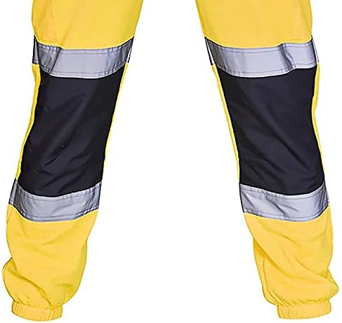 Calças de exercícios XiaxOgool para homens, Hi Vis Pants for Men Reflective Safety Cargo Ponta