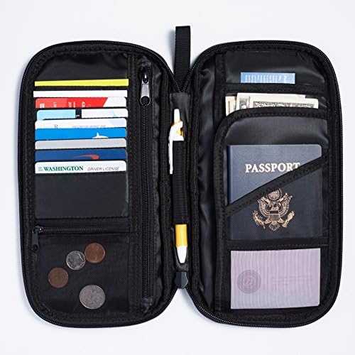 Basics RFID Travel Passport Organizer - 10 x 5 polegadas, preto