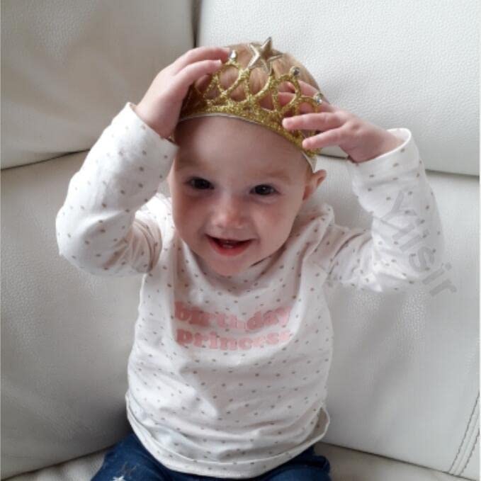 Favoritbow meninas meninas super elásticas Tiara Birthday Coroa da cabeça da cabeça da criança banda de cabelo macio Crown