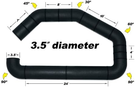 Airaid 3 OD UBI Tubo de entrada com curva de 45 graus