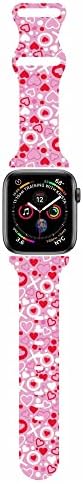 Banda de relógio inteligente Bonici Compatível com Apple Watch Iwatch 7/6/se/5/4/3/2/1, Beautiful Love Love Heart Valentine