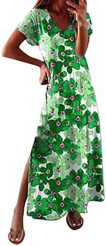 Mulheres Midi Long Treng Dress Bohemian Floral Impressão curta Vestidos de Maternidade Casual Casual de Manga Casual