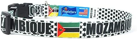 Colarinho de cachorro | Futebol | Futbol | Bandeira de Moçambique | Xtra grande, grande, média, pequena, extra pequena