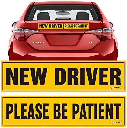 Totomo novo driver ímã para placas de carro - Grande 12 ”x3” de segurança de veículos refletivos para estudantes de aluno de