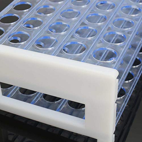 Rack de tubo de teste de plástico transparente para tubos de 13/16/18 mm, detém 50/40, destacável ， Número marcado, suprimentos
