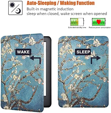 Caso para Kindle - Case mais leve capa com despertar/sono automático para Kindle, beleza laranja