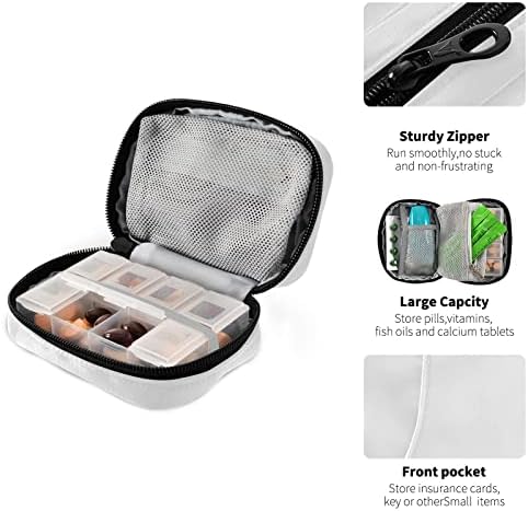 Winter Christmas Tit Birds Pill Case Bag Pill Organizer Caixa com zíper portátil Vitamin Fish Oil Medicine Case para