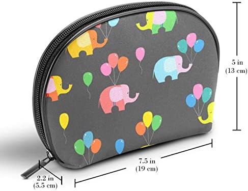 Bolsa de maquiagem de viagem, bolsa de cosmética Caso organizador, para mulheres de produtos de higiene pessoal, pincéis, desenho animado colorido de elefante, adorável