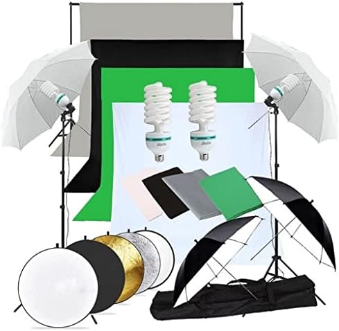 XWWDP Photo Studio LED SoftBox Umbrella Iluminação Kit de fundo Suporte Stand 4 Color Backdrop para fotografia de vídeo Tiro