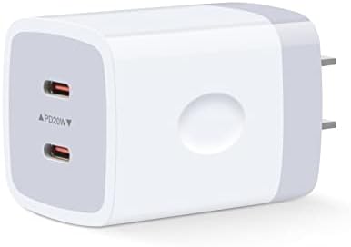 Bloco USB C, carregador de parede USB C 40W 40W, adaptador de energia de cubo USB de 2 portas PD 3.0 20W para iPhone 14/14