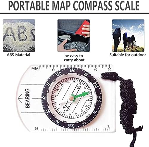 BHVXW Transparente Plástico Pegada Proporcional Pegada Viagem ao ar livre Ferramentas de bússola de caminhada