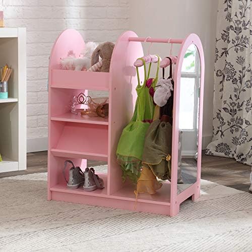 Kidkraft Wall Mount Wooden Fashion Station Furniture Children's Furniture com armazenamento e espelho - rosa, presente