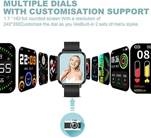 Choiknbo Smart Watch 1.7 '' Touch Screen Chamada Resposta/Dial Rastreador de fitness SmartWatch Para Android iOS IP67