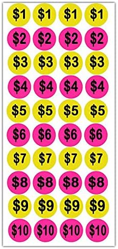 Adesivos de preços do youok, rótulos de círculos redondos redondos amarelos de 1 polegada, 500 pcs adesivos de preços adesivos etiquetas