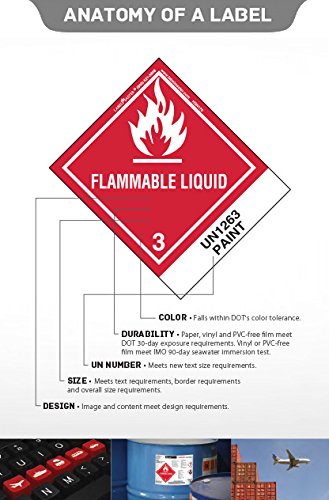 LabelMaster HMSL110S Oxidizer Worded Label, filme sem PVC, Hazmat, 4 x 4