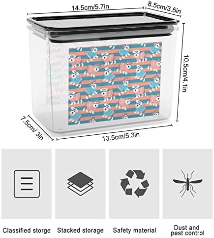 Caixa de cachorro de cachorro Schnauzy Caixa de armazenamento de plástico organizador de recipientes de recipientes com