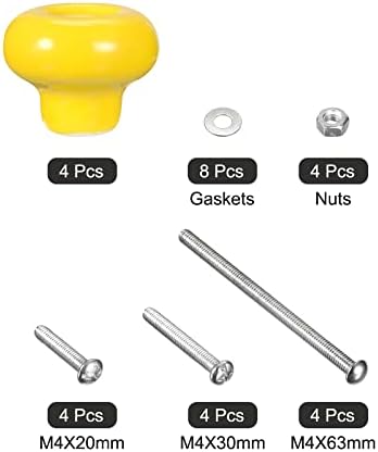 botões de gaveta de cerâmica uxcell, alças de forma redonda de 4pcs puxam botões de 32 mm/1,26 .