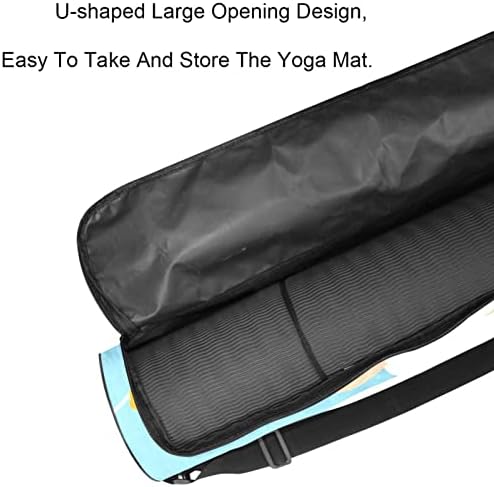 Alpaca Blue Llama Yoga Mat Carrier Bag com Saco de Bolsa de Mat Bag de Mat Bag de ioga