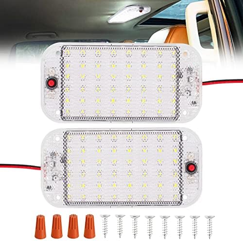 WTNYOU 2 PACK RV LUZES Interior, luminária de teto RV de 12V LED acessório de luminária de cúpula, 800 lúmens White Super Bright RV