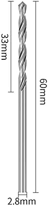 GOONSDS Twist Bits Bits de alta velocidade aço 6542 Ferramenta de perfuração elétrica de haste reta 20pcs, 2,8mmx60mm