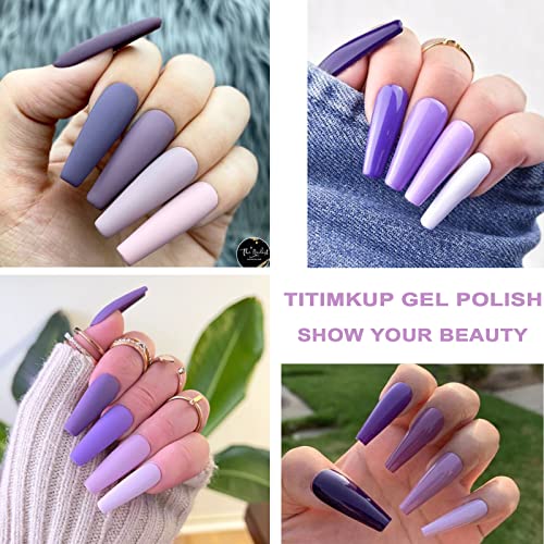 Esmalte em gel de titimkup, uva -púrpura de colorido roxo polimento de gel, absorve a lâmpada de unhas LED, cor de arte diy manicure