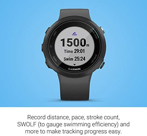 Garmin Swim 2, GPS nadando smartwatch para piscina e águas abertas, freqüência cardíaca subaquática, distância da distância, ritmo,