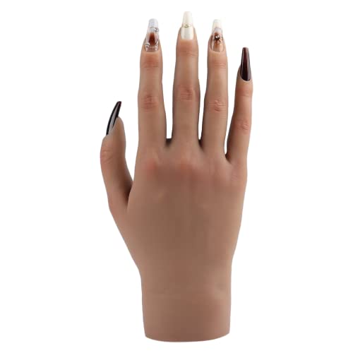 Prática de silicone Hand para unhas de acrílico, mãos falsas para praticar unhas falsas Mannequin Hand para unhas Practice e
