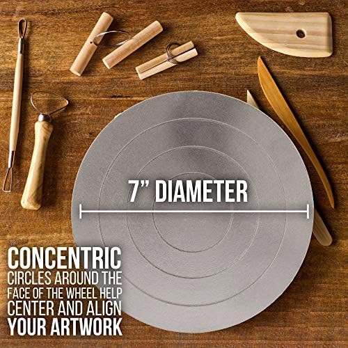 US Art Supply® 7 ”Diâmetro Escultura de roda- Dever de serviço pesado All Metal Construction & Turbable com rolamentos de esferas