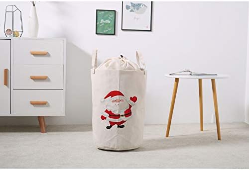 Cesto de lavanderia cesto de roupas sujas saco de armazenamento organizador de armazenamento Papai Noel