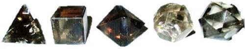 Jet International Crystal Jet Smoky Quartz Geometria sagrada define terapia de boklet livre 5 Platônica de pedra Merkaba Star