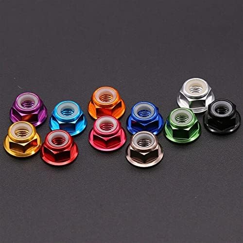 Porcas de flange sifdnrgnfn 1-50pcs Multicolor Aluminum Ligy Flange Locks porca m2 m3 m4 m5 m6 rosca de rosca 0,4 ~ 1 mm de